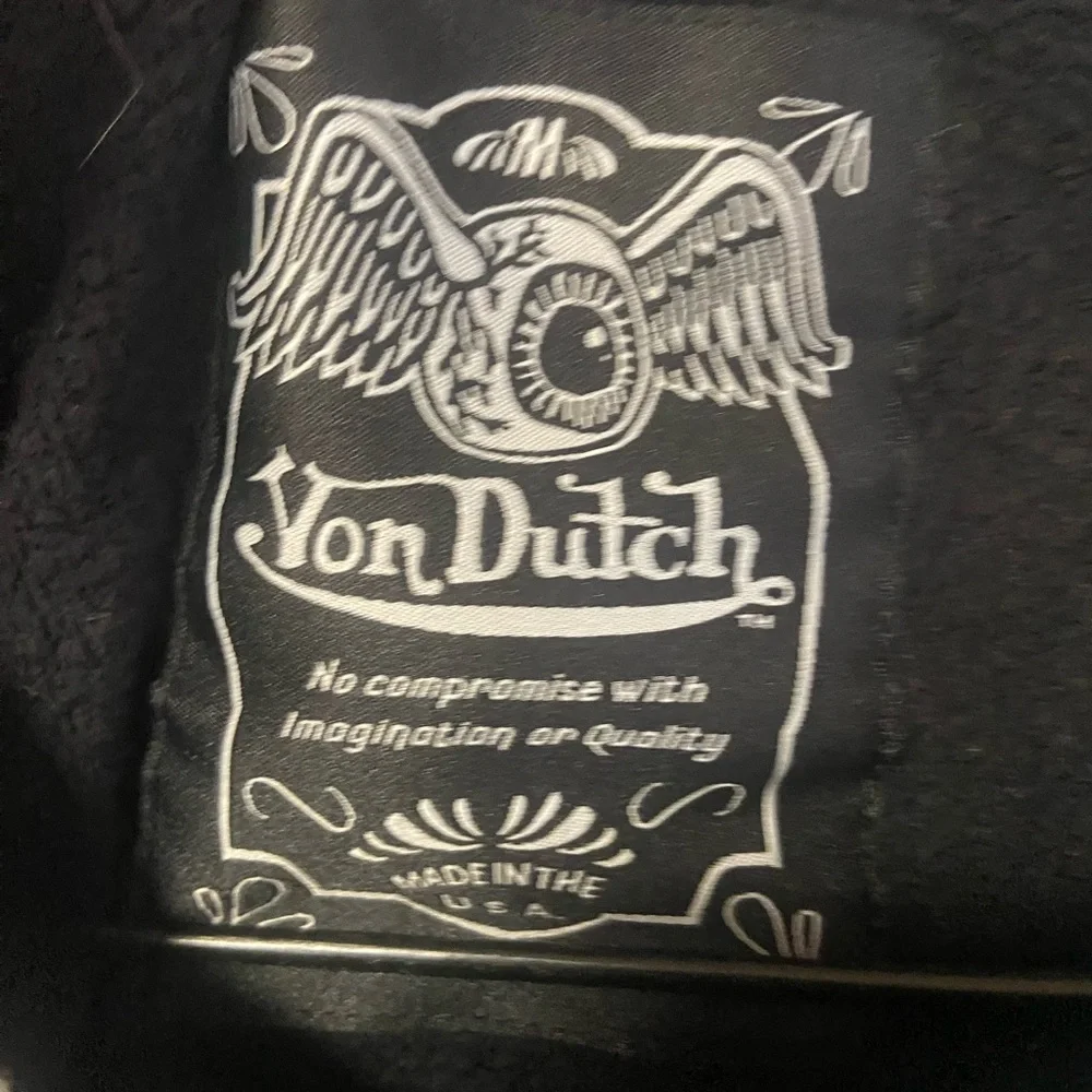 Von Dutch Black & Heather Gray Raglan Crewneck Sweatshirt Medium